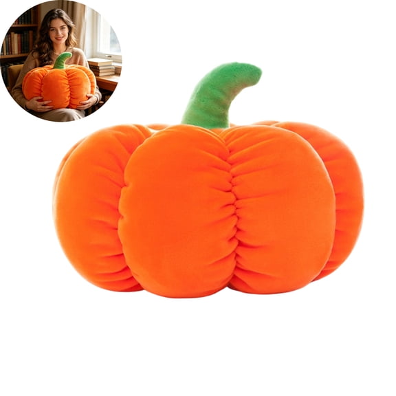 Qocolcyl Soft Cotton Pumpkin Plush Throw Pillow, Orange Stuffed Pumpkin Sofa Cushion, Halloween Decorations, Pumpkin Decor Pillow, Indoor Outdoor Fall Thanksgiving Farmhouse Home Party Gift Ornament