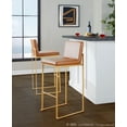 thumbnail image 2 of Fuji High Back Bar Stool, Bar Chairs, Bar Stools Set of 2 (Camel Faux Leather), 2 of 6