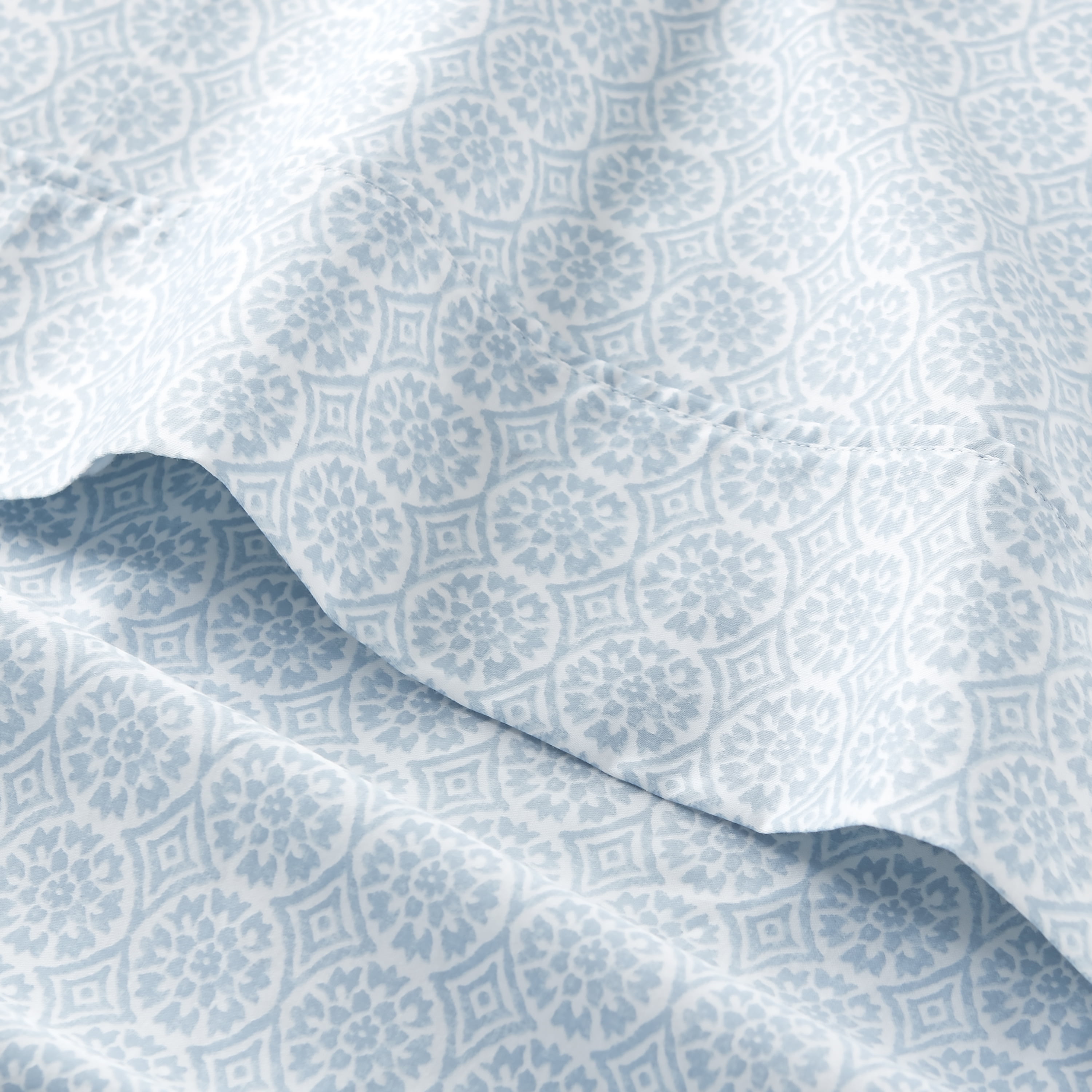 Better Homes & Gardens 4-Piece 300 Thread Count Muted Suzani Soft Silver Cotton Sateen Bed Sheet Set, King