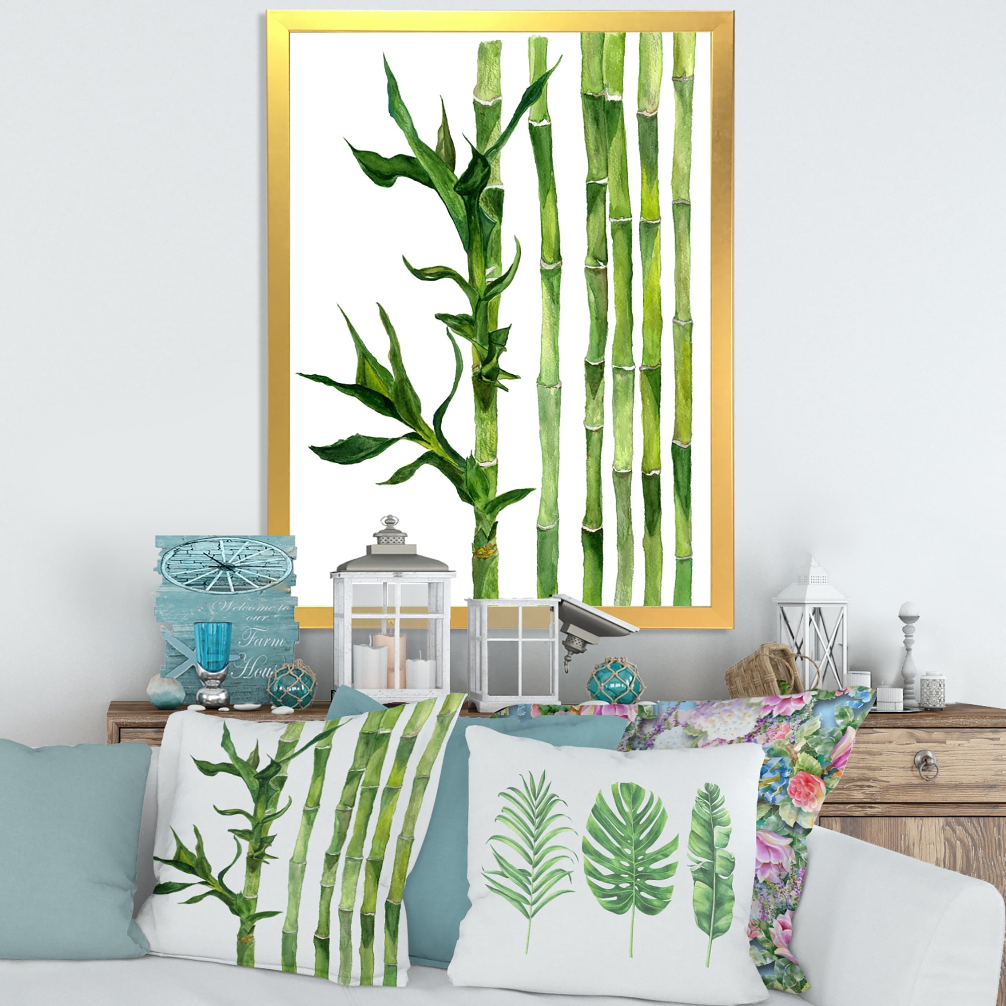 Designart 'The Forest of Bamboo Branches III' Tropical Framed Art Print