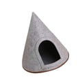 thumbnail image 3 of Nido de gato de fieltro, nido de mascotas semi cerrado, casa de cuevas semi -semienclosa triangular transpirable, acogedora cama de carpa para mascota, 3 of 9