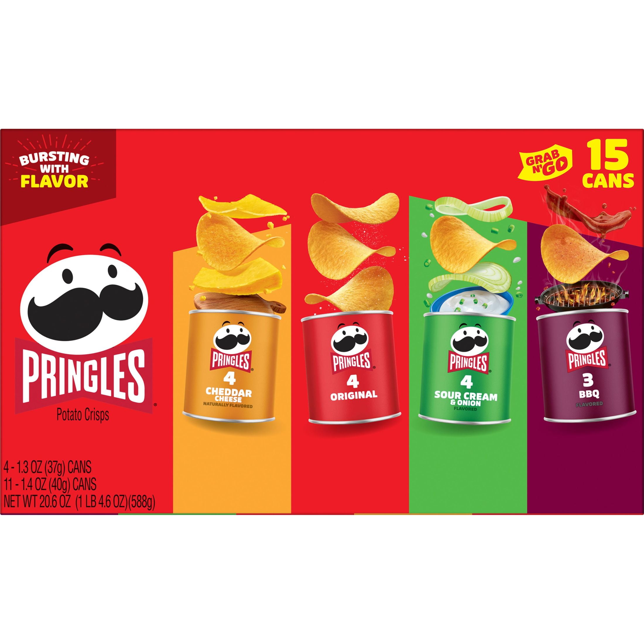 Pringles Variety Pack Potato Crisps Chips, Lunch Snacks, 20.6 oz, 15 Count