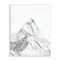 Stupell Industries Snowy Mountain Peak Sharp Lines Black White, 13 x 19, Designed by Design Fabrikken