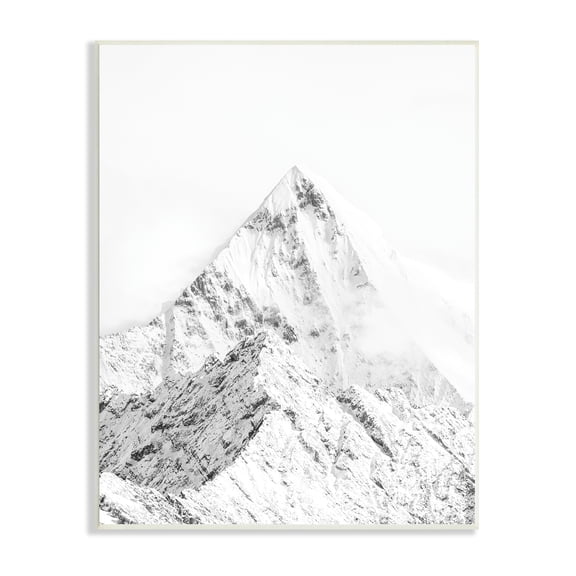 Stupell Industries Snowy Mountain Peak Sharp Lines Black White, 13 x 19, Designed by Design Fabrikken