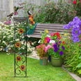 thumbnail image 6 of Bird Bath Outdoor, Antique Garden Iron Trellis with Decorative Hummingbirds Detachable Bird Bath Bowl Metal Potted Plant Support for Climbing Flowers(B,41in), 6 of 6