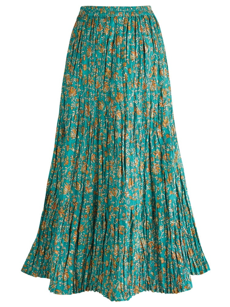 Catalog Classics Women's Long Reversible Peasant Skirt Boho Floral