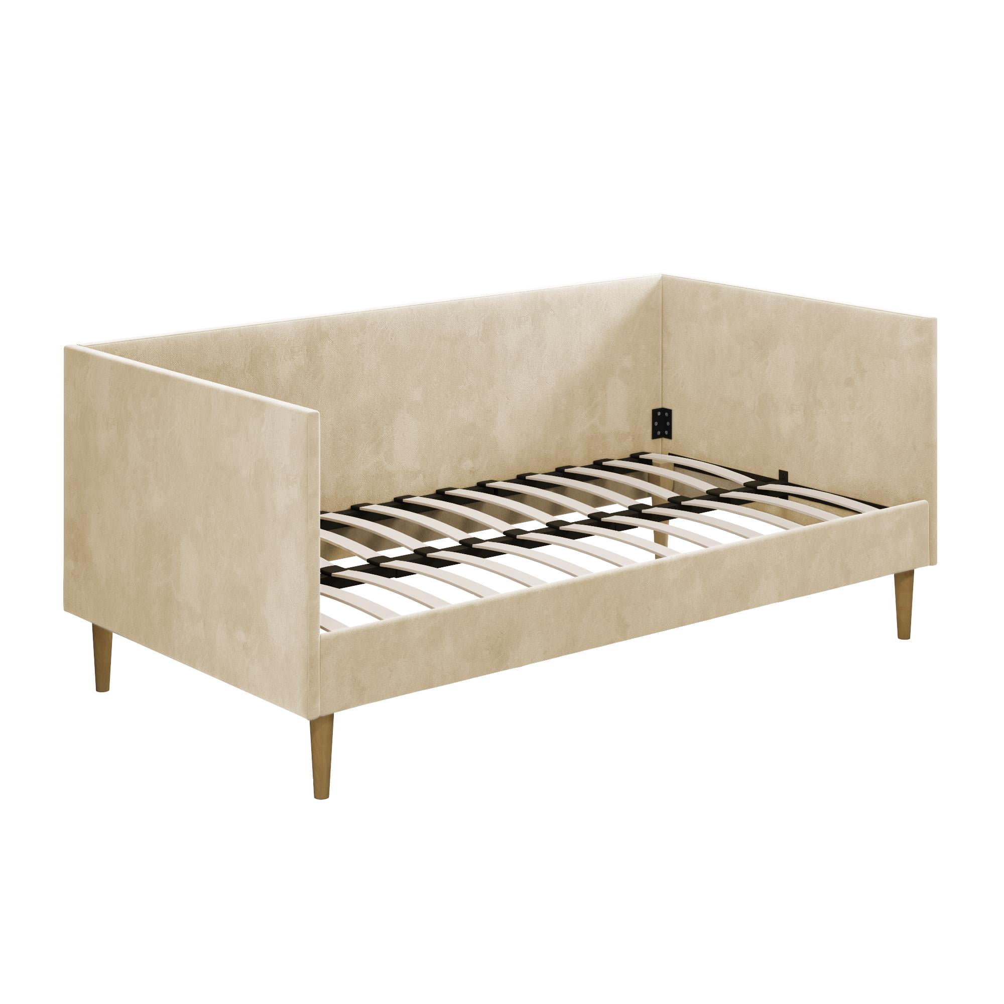 DHP Franklin Mid-Century Upholstered Daybed Frame, Tan Velvet, Twin