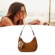 thumbnail image 5 of Bolso de axila con relieve para mujer, bolso suave y lindo con cierre de cremallera, con correa ajustable, 5 of 8