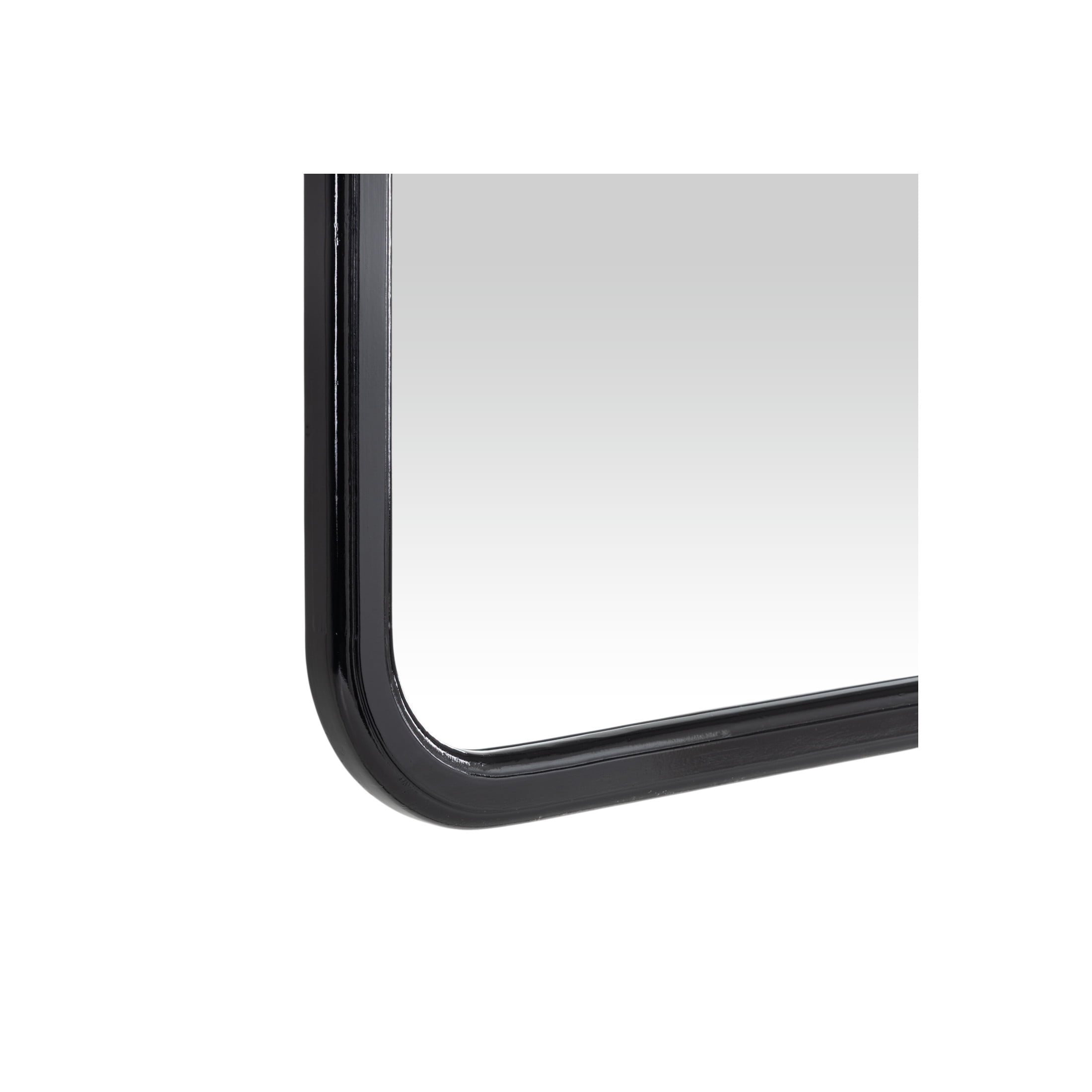 DecMode 40" x 35" Black Handmade Wall Mirror with Deep Set Frame