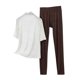thumbnail image 3 of TaTaai Womens high neck pajama set, 3/4 sleeves, solid color modal, casual trendy, breathable skin-friendly, comfortable fit, great for spring & autumn bedtime & relaxation Gift, 3 of 5