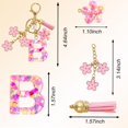 thumbnail image 2 of TRAHOO-Resin Alphabet Initial Letter Keychain Tassel Flower Pendant Key Ring for Purse Handbag Car Keys, 2 of 4
