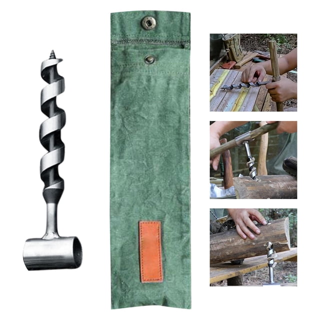 Llave de barrena manual, herramienta de emergencia de supervivencia, multiherramienta, taladro de madera, clavija, tornillo Manual Verde 25mm Sharpla Llave de barrena