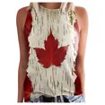 thumbnail image 1 of Womens Canada Day Tank Top Sleeveless Summer Shirt Tops Round Neck Patriotic Maple Leaf Tops Basic, 1 of 4