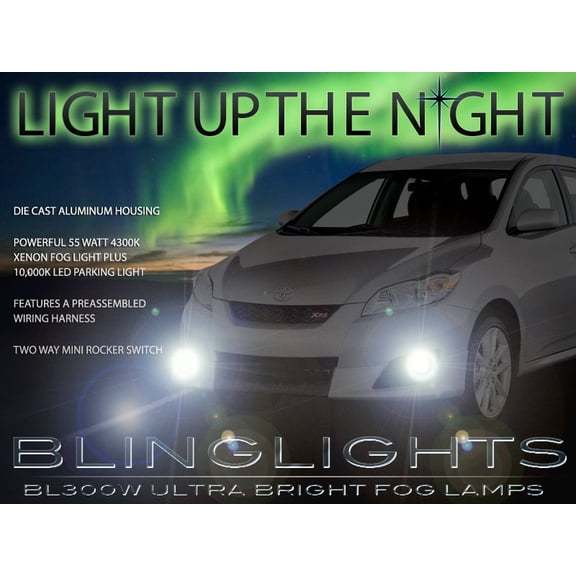For 2009 2010 Toyota Matrix Xenon Fog Lamps Driving Lights Kit