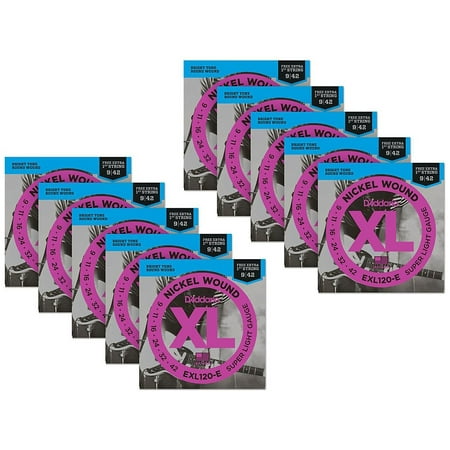 D'Addario EXL120-E Bonus Pack: Super Light Electric Guitar Strings 10 Pack with 10 Bonus High E Strings