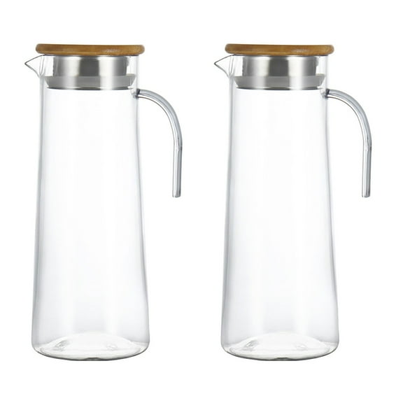 unbranded 2pcs Beverage Pitcher with Lid Desktop Water Pitcher Restaurant Beverage Pitcher Acrylic Pitcher
