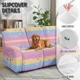 thumbnail image 6 of ZIATUBLES Recliner Chair Covers, Printed 3-Seater Stretch Reclining Sofa Cover Set of 8, Soft Fitted Furniture Protector Covers for Pet Kid Easy Care Washable Decor Accessories, Striped Star Pattern, 6 of 9