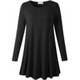 thumbnail image 4 of LARACE Plus Size Tunic Tops Long Sleeve Shirts for Women Swing Flowy Loose Fit Clothes for Leggings Black 2X, 4 of 6