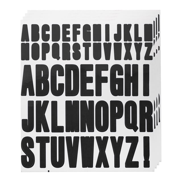 Uxcell 4 Hojas Calcomanías de Letras de Vinilo 9.1'' x 7.7'' para Interior Exterior Calcomanía Negra