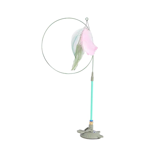 Palo para Gato de Juguete, Juguetes Interactivos para Gatos, Ventosa Extraíble, Juego Interactivo para Gatitos, Juguetes para Mascotas, Juguetes Portá Verde