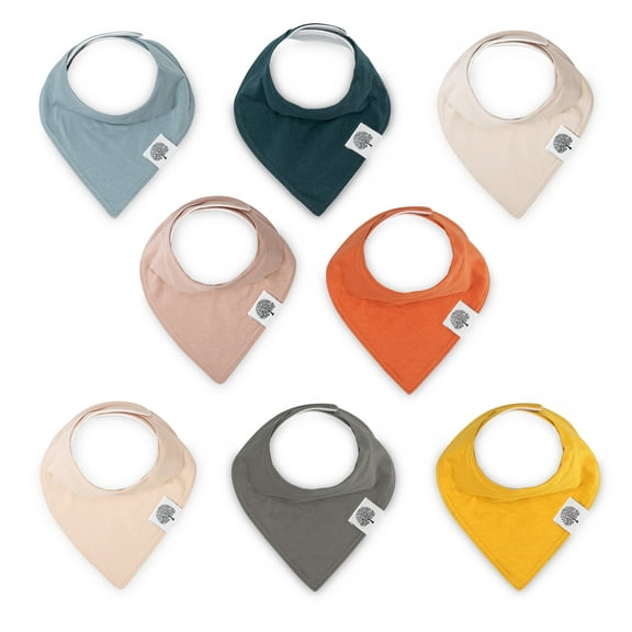 Parker Baby Bandana Drool Bibs - 8 Pack Baby Bibs for Girls - "Dune Set"