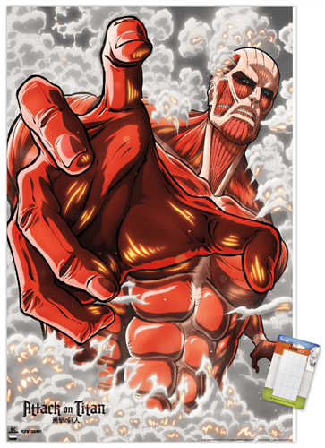 Attack On Titan Season 2 Armored Titan Wall Poster 22 375 X 34 Framed Walmart Com