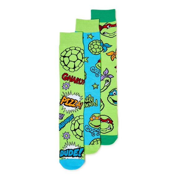 Teenage Mutant Ninja Turtles Men's Crew Socks, 3-Pack
