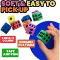 thumbnail image 5 of Foam Dice Set - Bulk Pack of 36, 1.5 Inch Large Assorted Colorful Foam Dice Cubes with Number Dots, Use for Kids, Classrooms, Math Games, Building Toys, Party Supplies by Bedwina, 5 of 8
