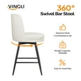 thumbnail image 7 of Zimtown Modern Barstools, 26" Counter Height Swivel Bar Stools Set with Cusion for Kitchen Island, Dining Room, Bar Chairs, Off-White, 7 of 7