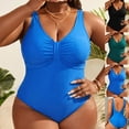 thumbnail image 7 of Zpzdpjkx Women's Plus Size One-Piece Swimsuit Modest Tummy Control V-Neck Bathing Suit, 7 of 7