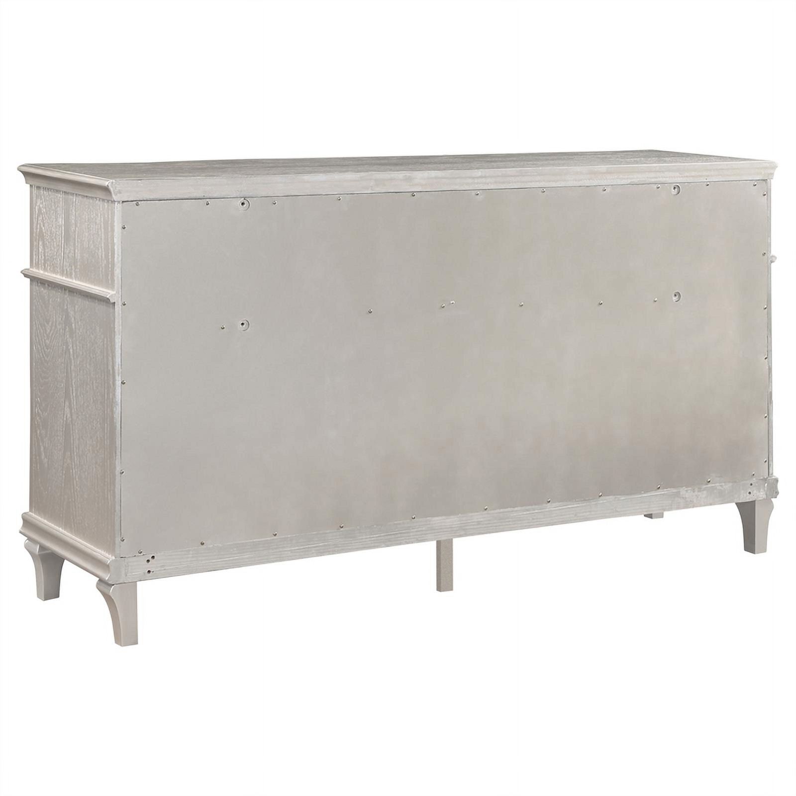 Coaster Company Evangeline 4-Piece Glam Upholstered Queen Bedroom Set, Silver