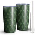 thumbnail image 2 of 20oz Tumblers Green Christmas Tree Pattern Stainless Steel Vacuum Insulated Double Wall Travel Tumbler Cups Mug with Lid and Straw,Cleaning Brush for Cold & Hot Drinks, 2 of 7