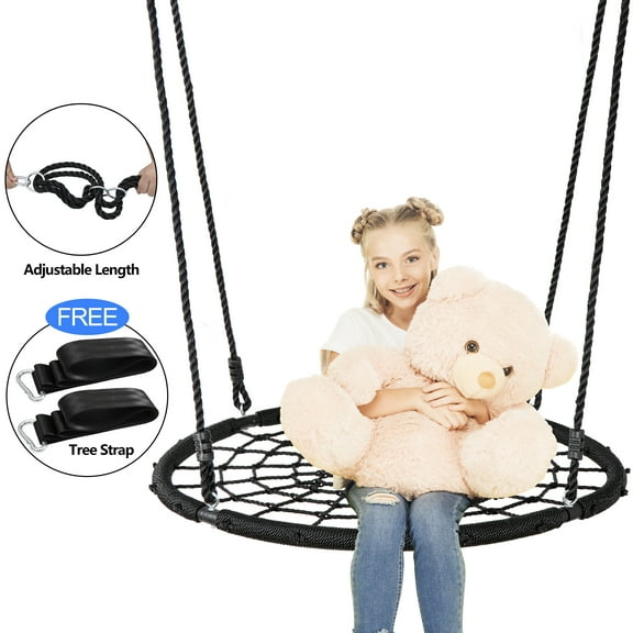 ZenSports Spider 600lbs Saucer Adjustable Ropes 40" Kids Outdoor Web Tree Swing Sets