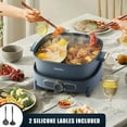 Electric Hot Pot with Divider, 5.5L DoubleFlavor Shabu Shabu Cooker, Removable NonStick Dual