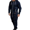 thumbnail image 2 of Combinaison à Capuche Zippée pour Homme, une-Pièce d'Hiver Décontractée, Barboteuse à Capuche, Barboteuse, 2 of 4