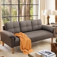 thumbnail image 4 of Lofka Couch, Futon Sofa with Padded Armrests for Living Room Furniture, Small Loveseat for Small Spaces, Dark Gray, 4 of 11