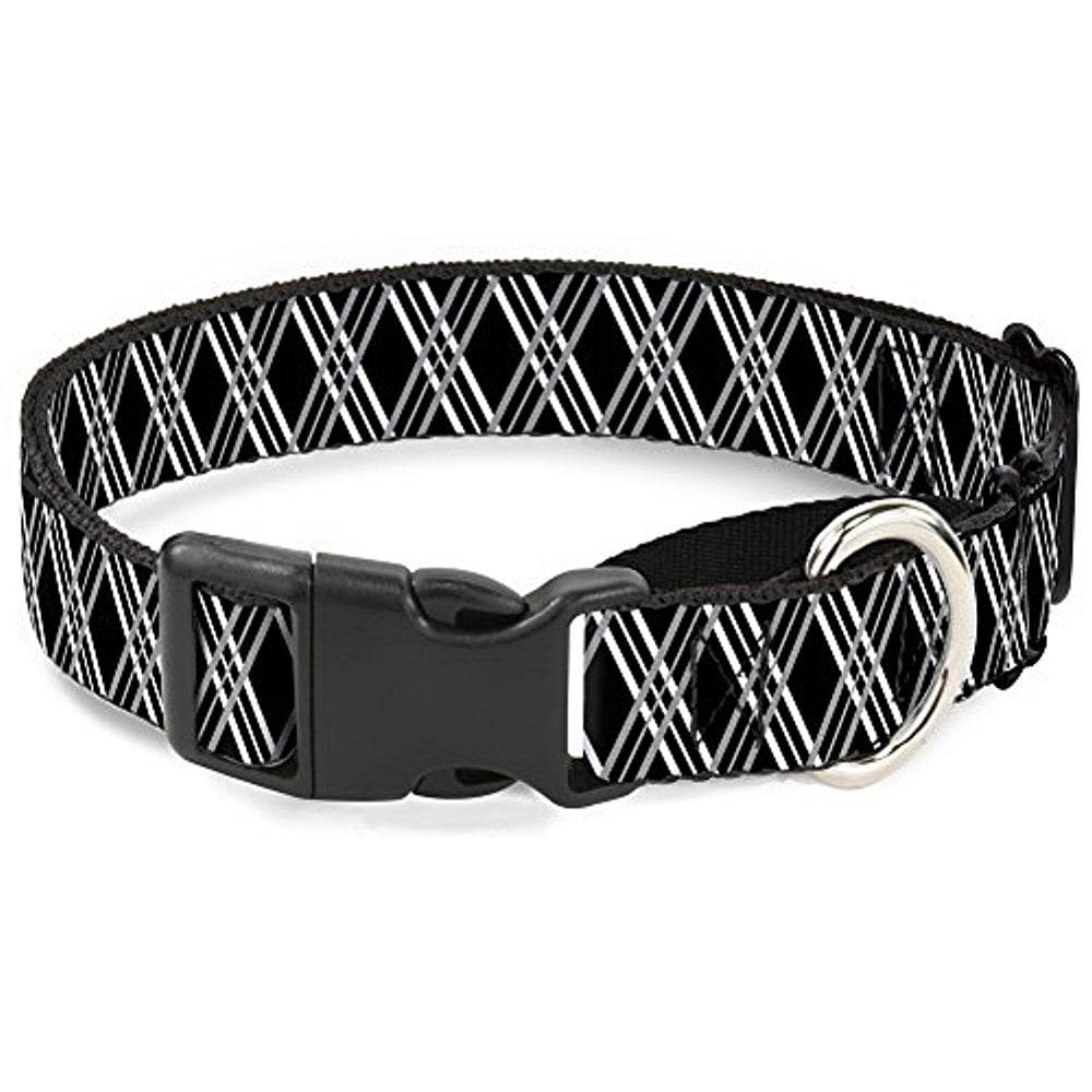 buckle-down zig zag black gray white martingale dog collar