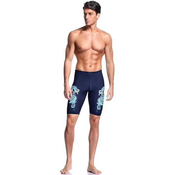 Adoretex Boy's/Men's Tribal Wings Swim Jammer (MJ015) - Navy/Blue - 32