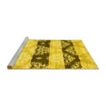 thumbnail image 2 of Ahgly Company Machine Washable Indoor Square Abstract Yellow Contemporary Area Rugs, 4' Square, 2 of 4