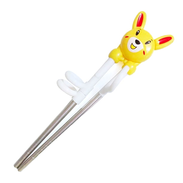 Wosthever Palillos de metal Exquisito patrón de dibujos animados Utensilio de comedor para adultos de acero inoxidable para principiantes Artesanía Mostrada Amarillo Wosthever HA042591-02