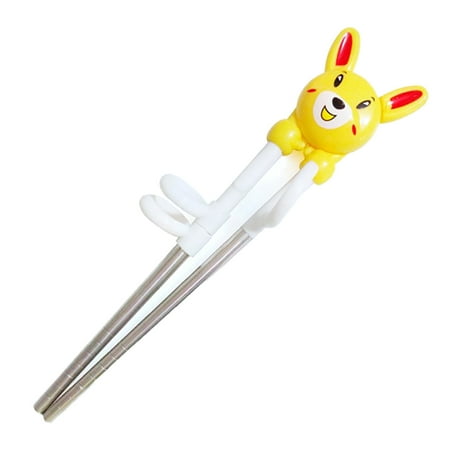 

Metal Chopsticks Exquisite Cartoon Pattern Stainless Steel Adult Dining Utensil for Beginners Craftsmanship Cute Tableware Yellow
