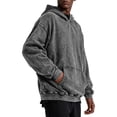 thumbnail image 4 of Havenx Men's Distressed Washed Hooded Sweatshirt Long Sleeve Hoodies with Pockets Hooded Pullover Tops Fall Winter Fashion Loose Basic Comfy Casual Clothes,Gray 3XL, 4 of 6