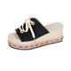 thumbnail image 2 of Zapatillas de verano con cordones para mujer, sandalias informales para mujer, zapatillas tejidas a juego de Color con tacón inclinado Wmkox8yii  ytu7176, 2 of 6