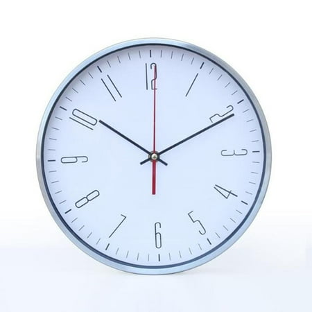 Simple Wall Clock Aluminum Metal Lobby Wall Clock Silent Wall Sticker Clock