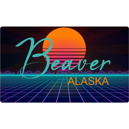 

Beaver Alaska 4 X 2.25-Inch Fridge Magnet Retro Neon Design