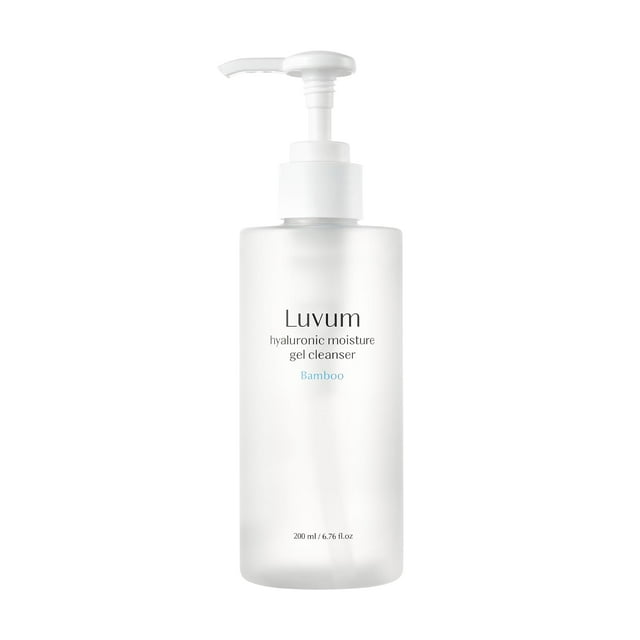 Limpiador de ácido hialurónico LUVUM - Limpieza profunda de poros - Extracto de bambú - Fórmula suave para pieles sensibles - Gel de lavado facial coreano 6.76 fl. onz