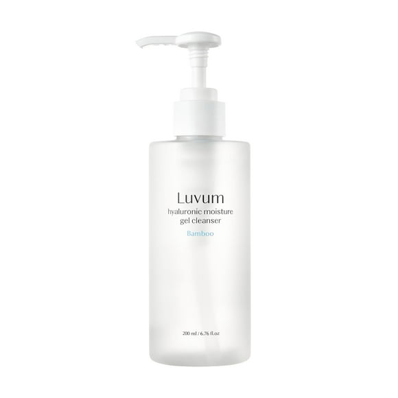 Limpiador de ácido hialurónico LUVUM - Limpieza profunda de poros - Extracto de bambú - Fórmula suave para pieles sensibles - Gel de lavado facial coreano 6.76 fl. onz