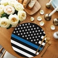 thumbnail image 2 of Round Placemats Blue Stripes USA Police 15 inch Set of 2 Table Mats for Dining Table Law Enforcement Officers Heat Resistant Non-Slip Kitchen & Home Decorative Place Mat Set, 2 of 8