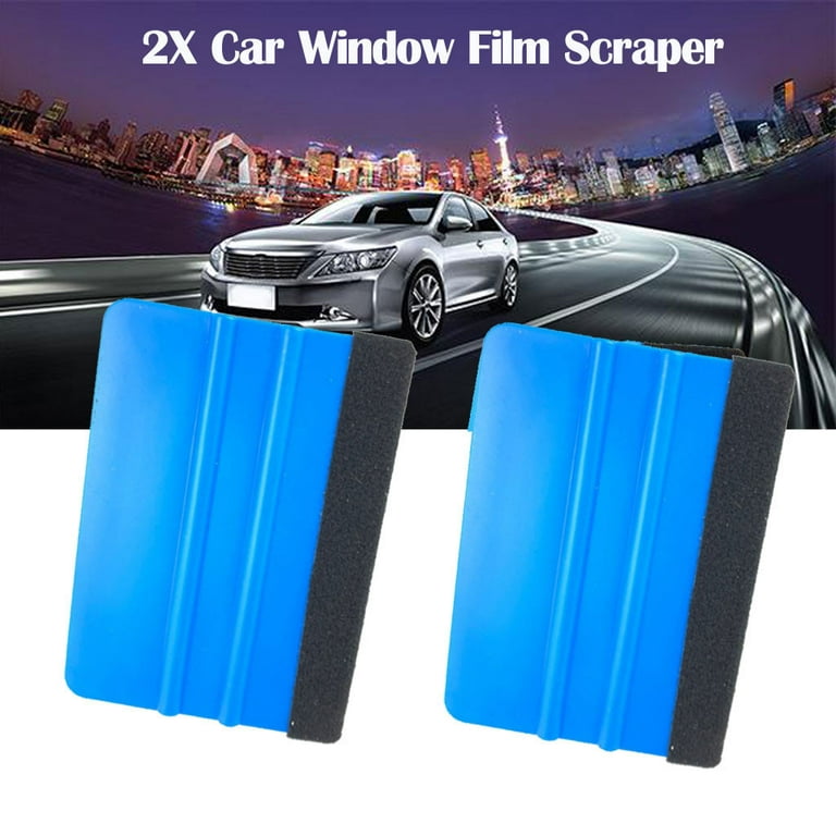 Kiplyki Wholesale 2XPlastic+Felt edge Car Vinyl Wrap Squeegee Windshield  Film Scraper Tool Blue 