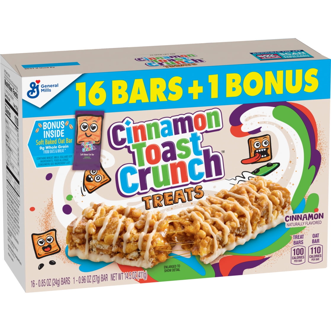 Cinnamon Toast Crunch Cereal Treat Bars, Bonus Pack, 17 Bars, 14.5 oz